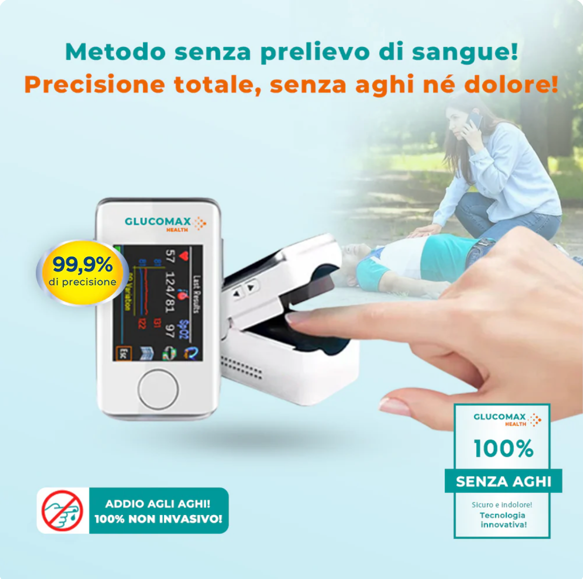 PuraGLYCEMIA™ | GlucoMax Misuratore Glucosio Laser non Invasivo